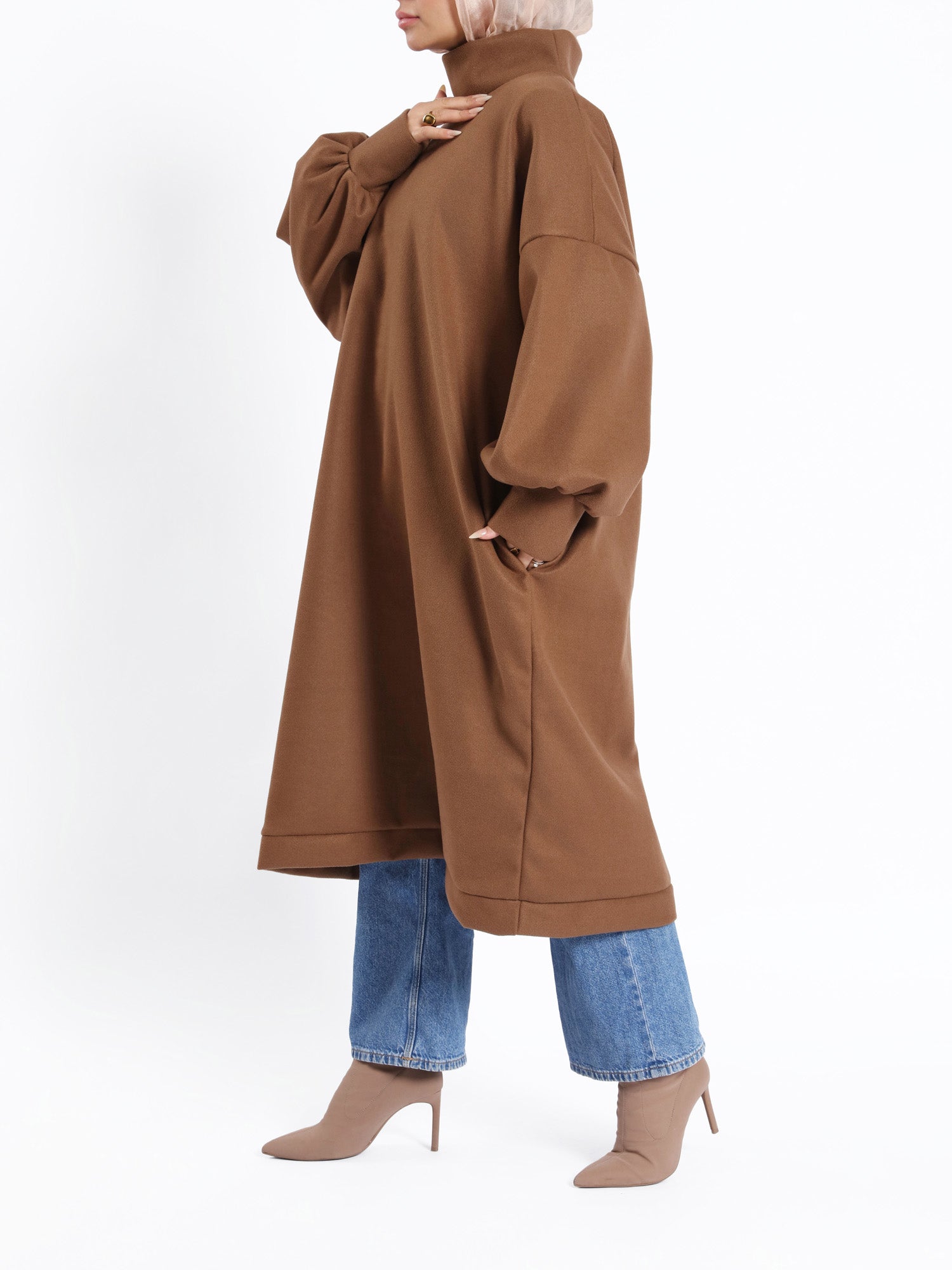 Duchess Puffy-Sleeve Dress