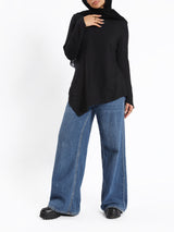 Pointelle Long - Sleeve Basic Top - Emalina Fashion