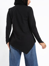 Pointelle Long - Sleeve Basic Top - Emalina Fashion