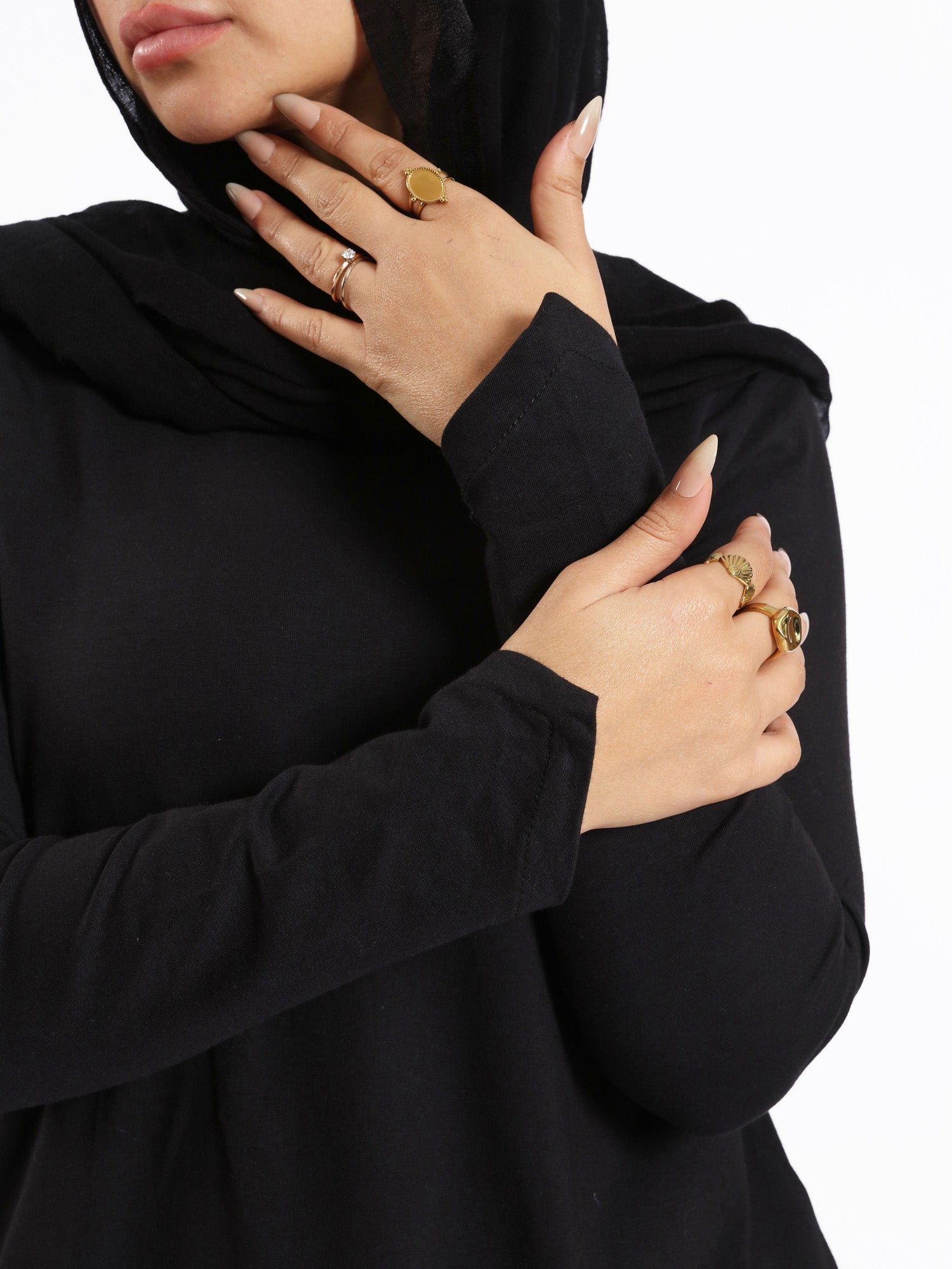 Pointelle Long - Sleeve Basic Top - Emalina Fashion