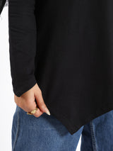 Pointelle Long - Sleeve Basic Top - Emalina Fashion