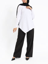 Pointelle Long - Sleeve Basic Top - Emalina Fashion