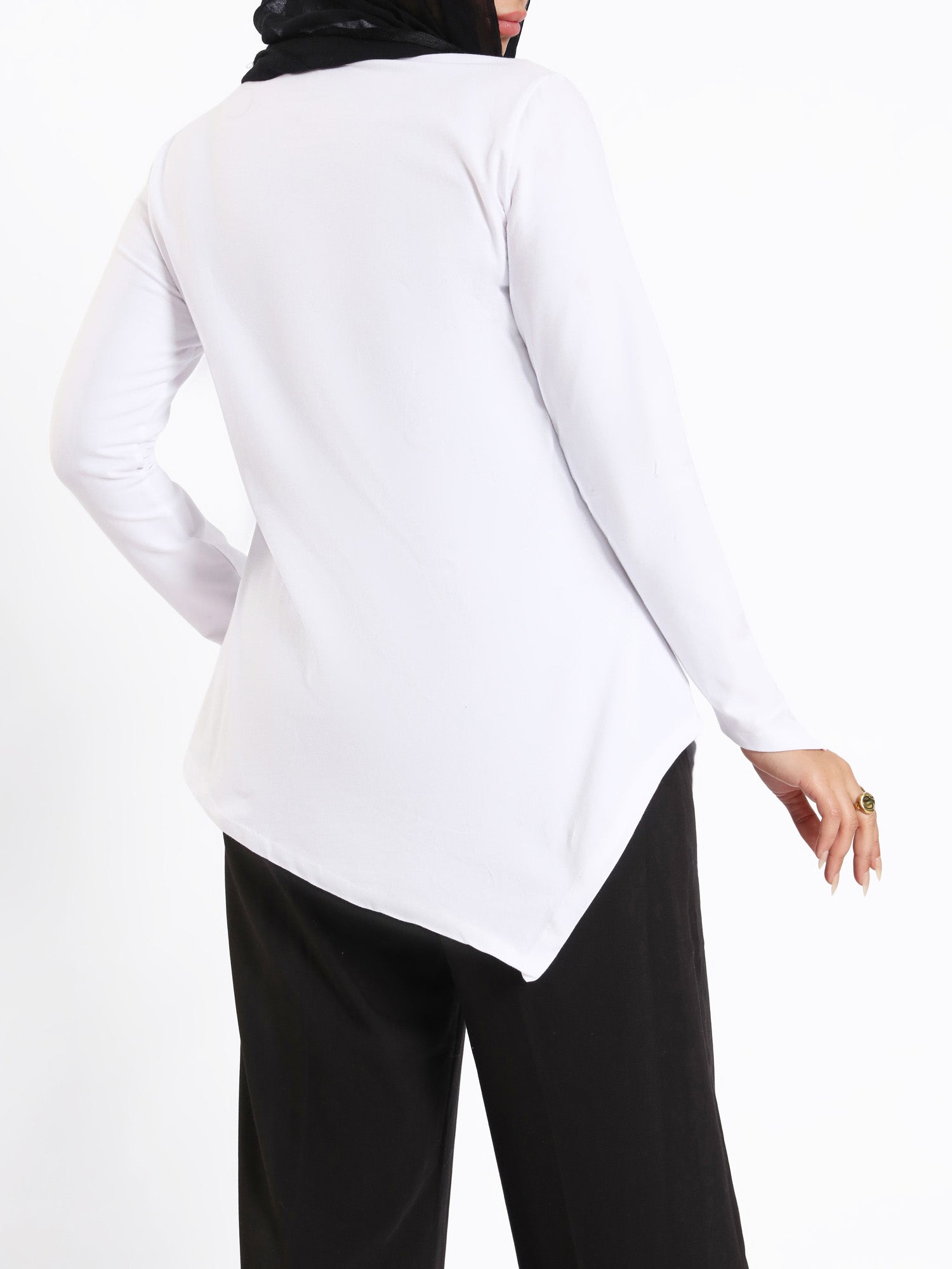 Pointelle Long - Sleeve Basic Top - Emalina Fashion