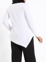 Pointelle Long - Sleeve Basic Top - Emalina Fashion