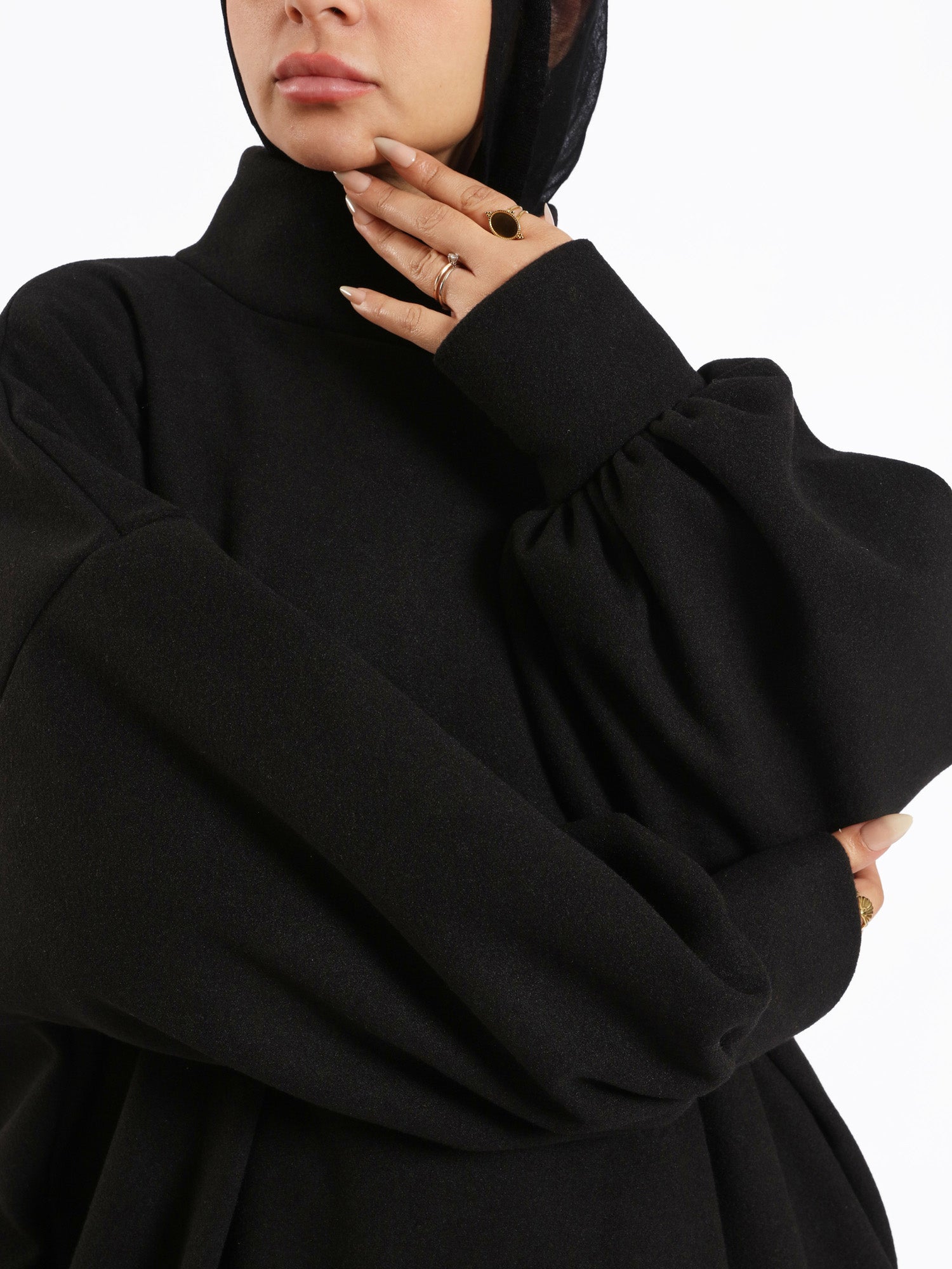 Duchess Puffy-Sleeve Dress