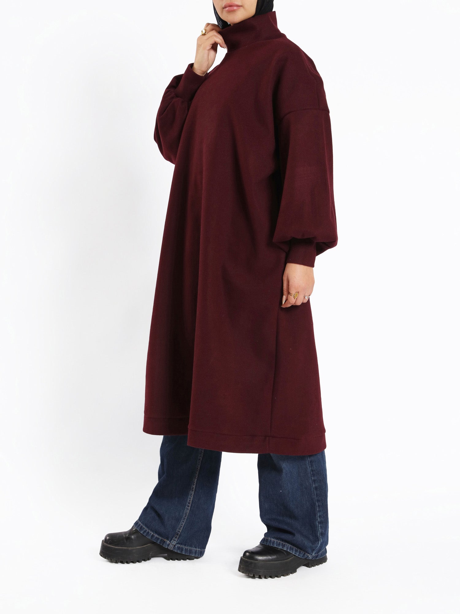 Duchess Puffy-Sleeve Dress