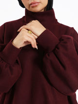 Duchess Puffy-Sleeve Dress