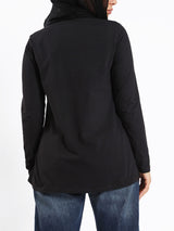 Rounda Long - Sleeve Basic Top - Emalina Fashion