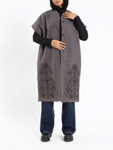 Royal Embroidered Wool Poncho