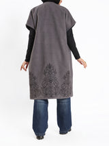 Royal Embroidered Wool Poncho