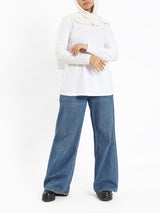 Rounda Long - Sleeve Basic Top - Emalina Fashion
