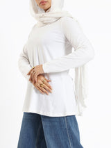 Rounda Long - Sleeve Basic Top - Emalina Fashion
