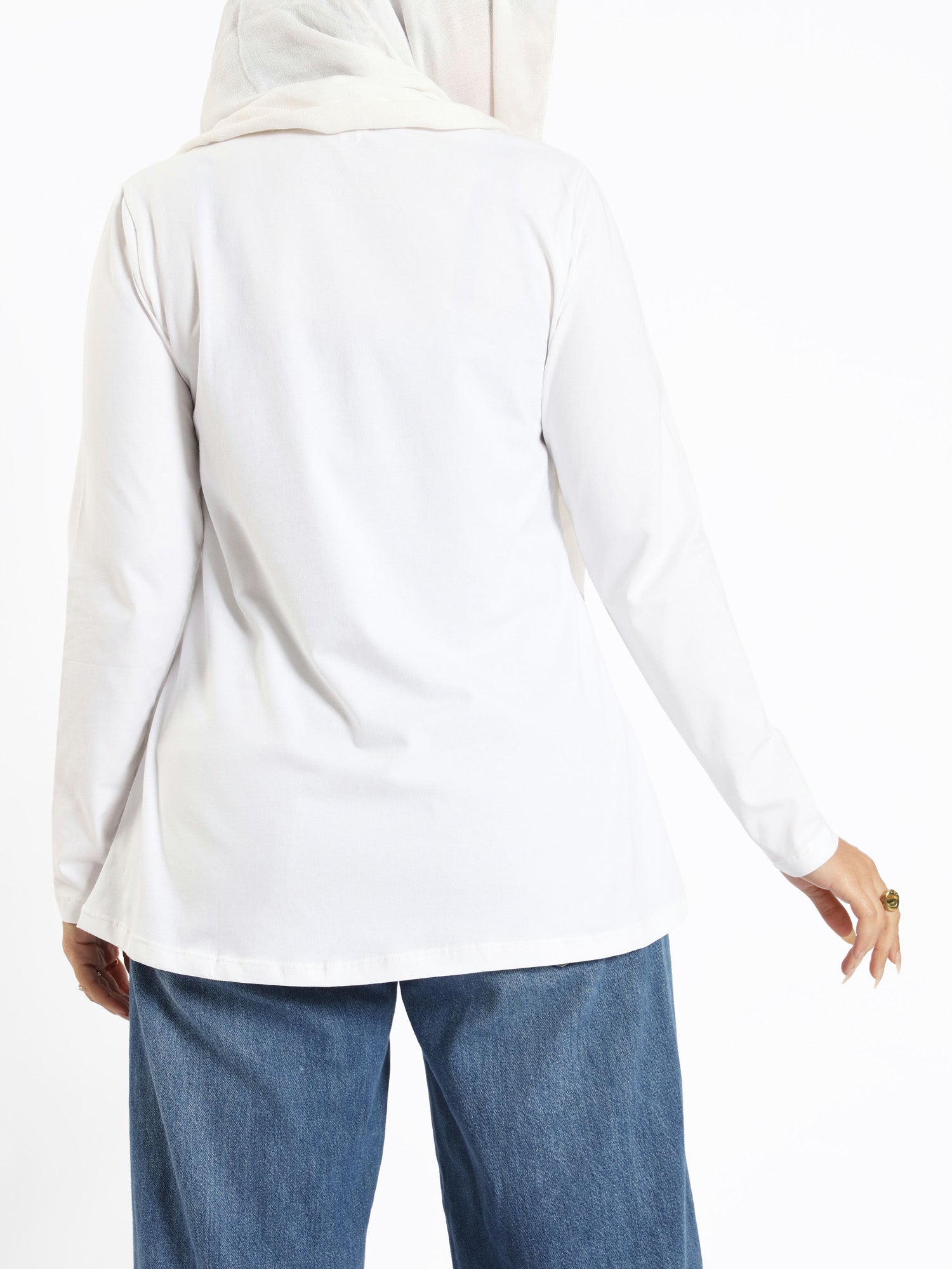 Rounda Long - Sleeve Basic Top - Emalina Fashion