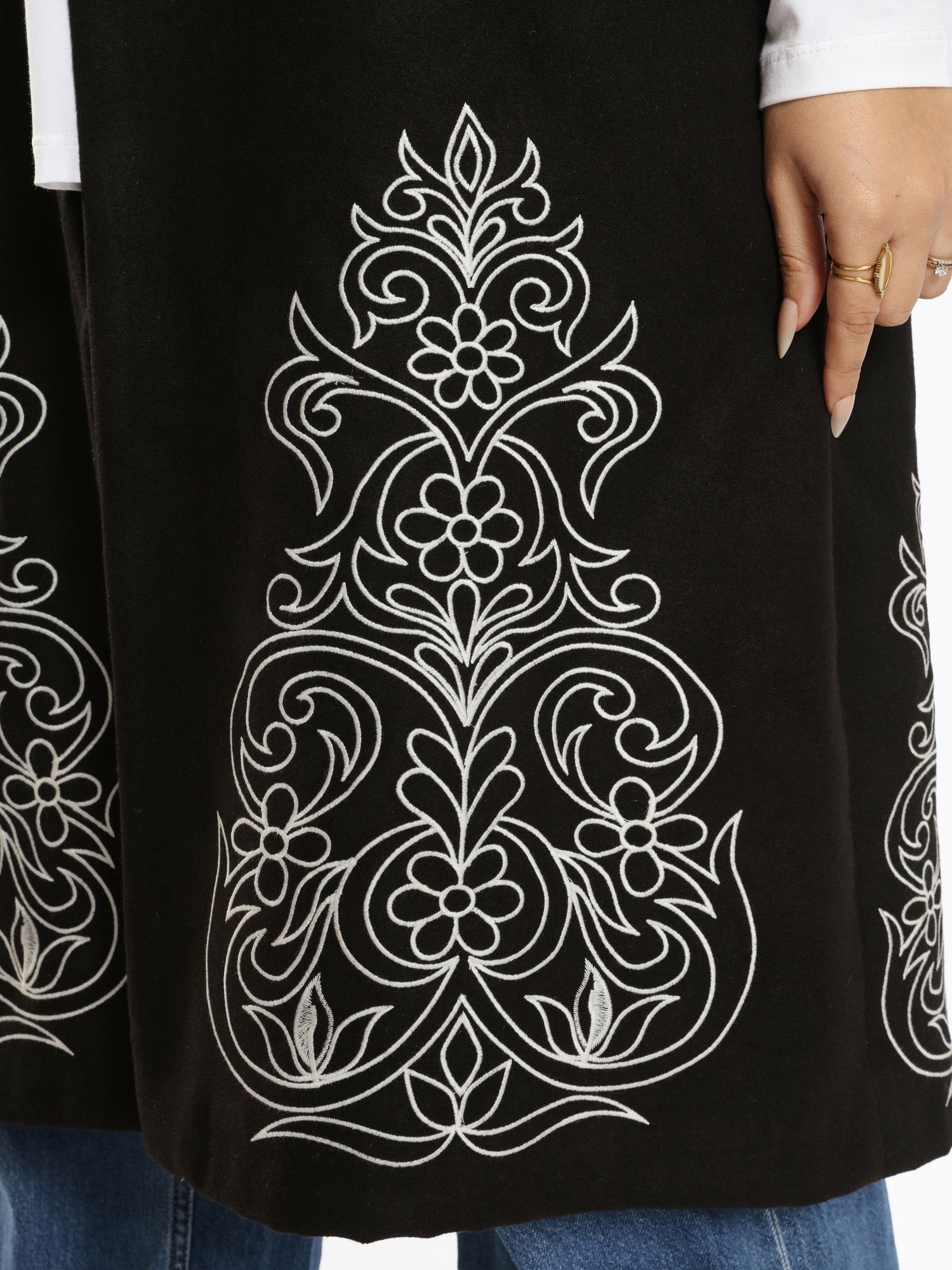 Royal Embroidered Wool Poncho