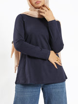 Rounda Long-Sleeve Basic Top