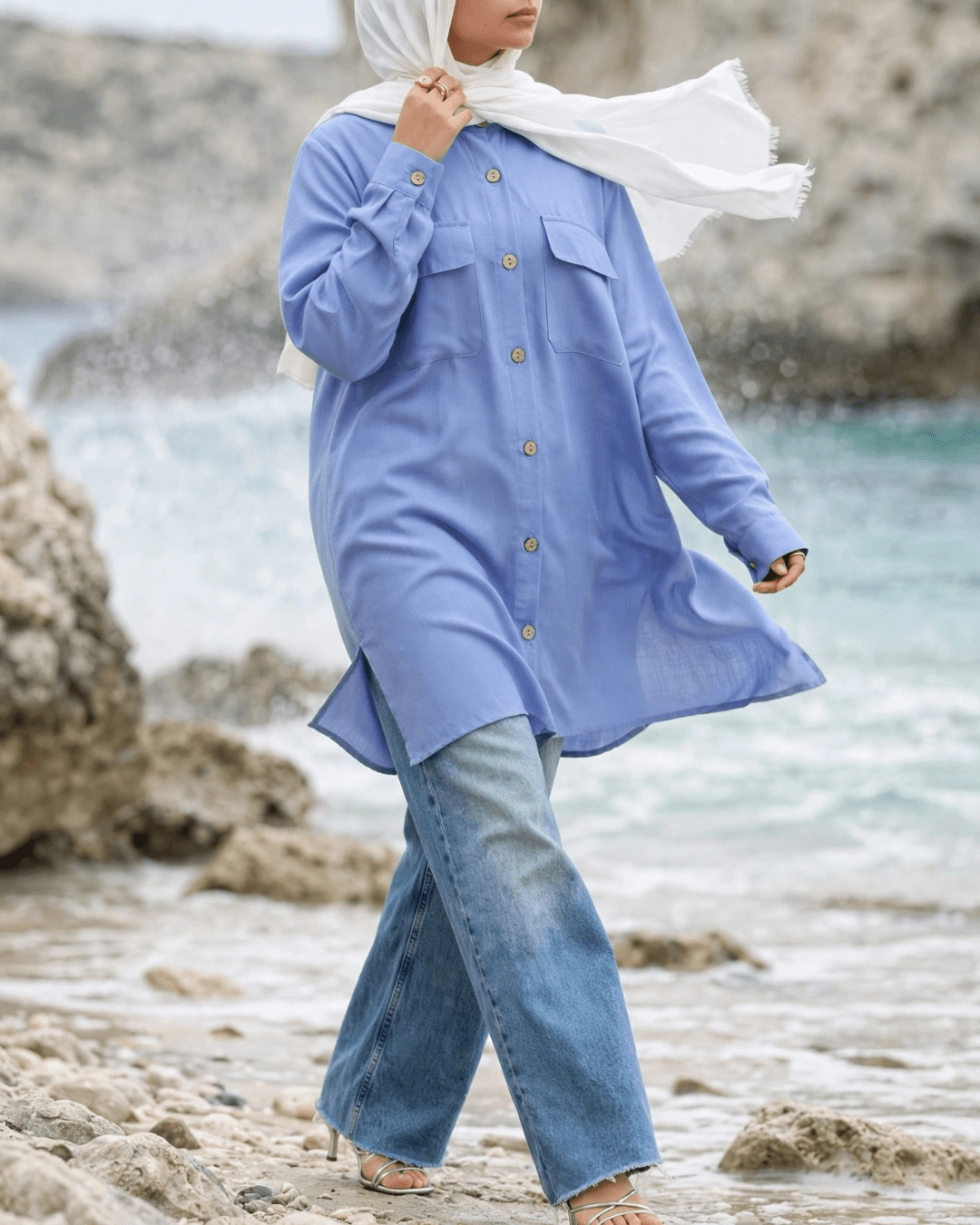 Petal Pocket Blouse - Emalina Fashion