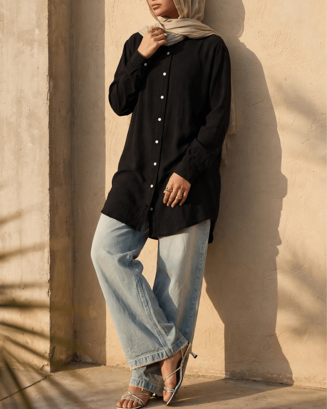 Chiffon Button Down Shirt - Emalina Fashion