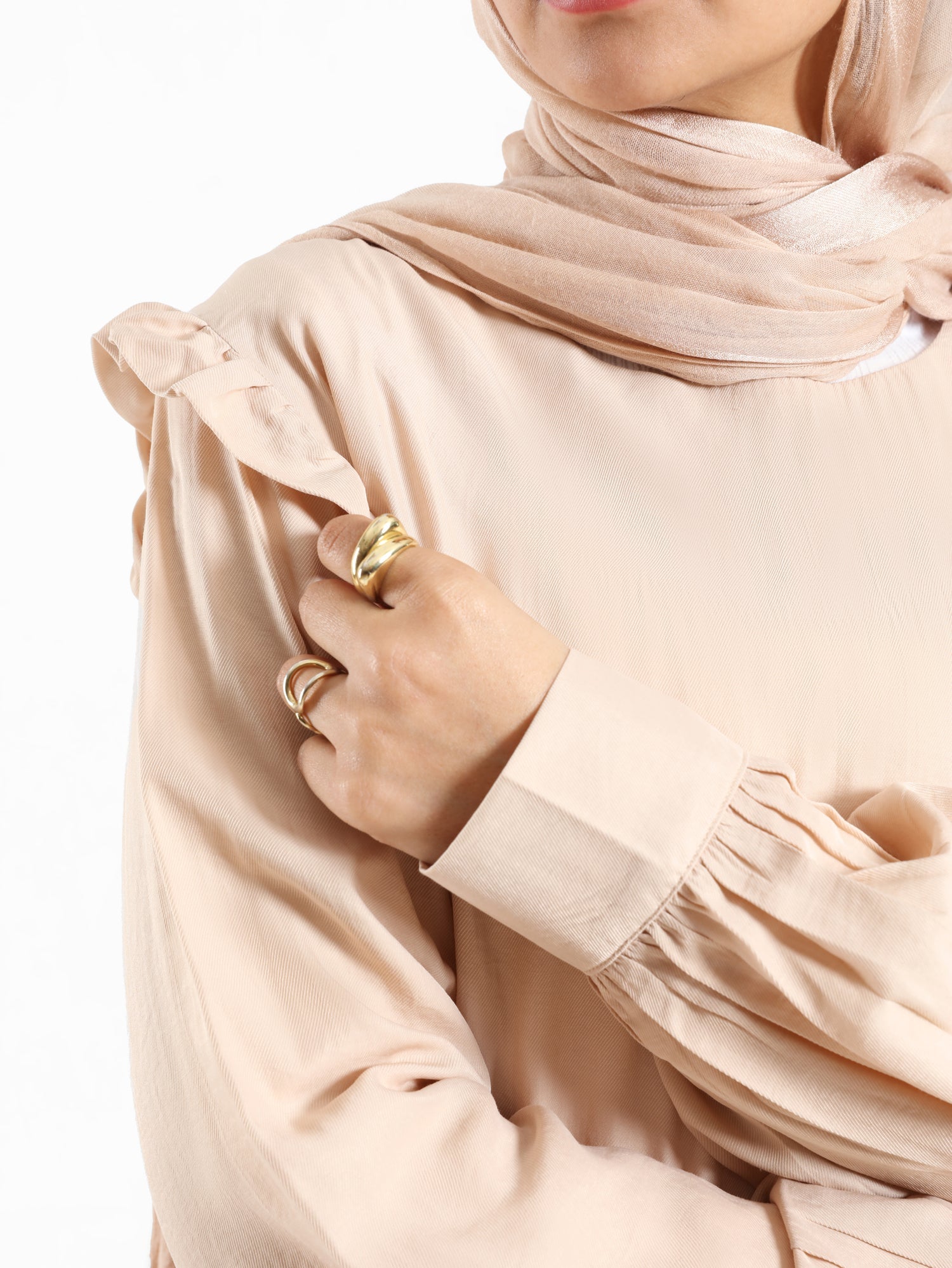 A-Line Elegance Set in samba silk blend with button blouse and skirt, a modest summer outfit in navy, white, or beige