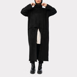 Almost Criss Cross Top in soft suede with asymmetrical lines and side wrap detail, a chic long vest in beige, olive, black, or baby pink