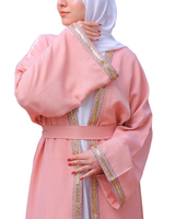 Arabian Nights Kaftan in Turkish linen-cotton blend, free-size silhouette designed for breathability and elegant modest wear