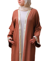 Arabian Nights Kaftan in Turkish linen-cotton blend, free-size silhouette designed for breathability and elegant modest wear