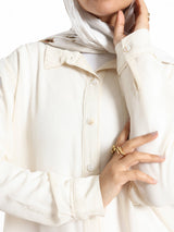 Chiffon Button Down Shirt in off white, black, or white—lightweight and polished, a wardrobe essential for effortless sophistication