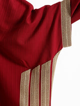 Burgundy kaftan with gold detailing – elegant modest fashion collection