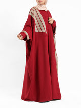 Burgundy kaftan with gold detailing – elegant modest fashion collection