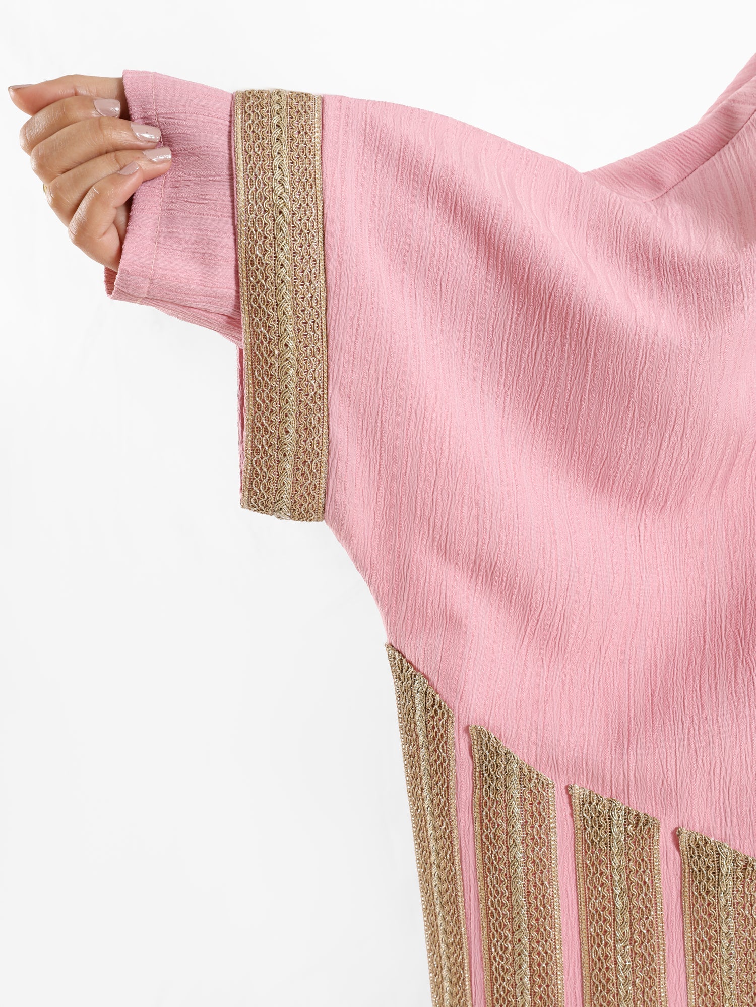 Rose kaftan with gold detailing – elegant modest fashion collection