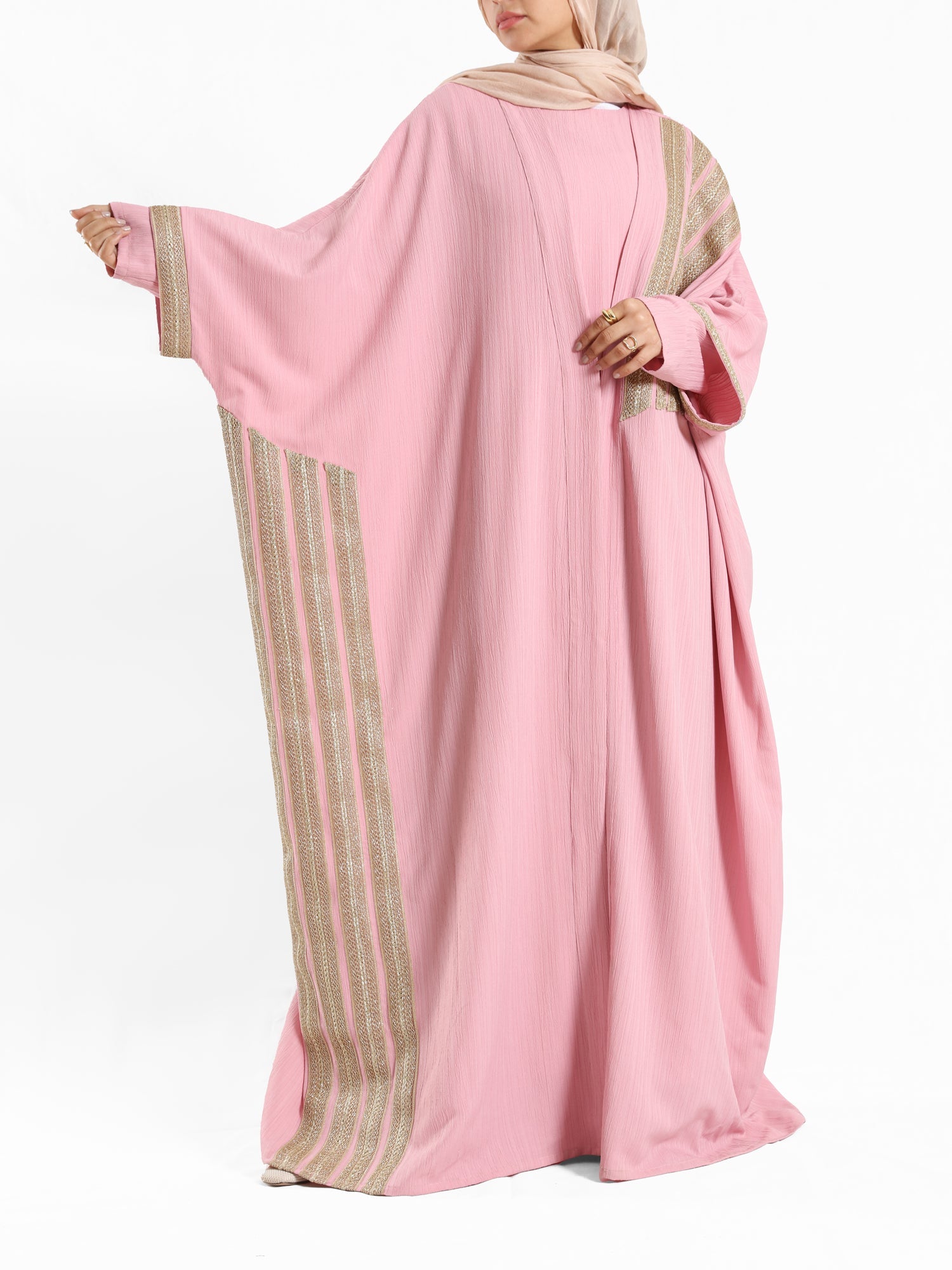 Rose kaftan with gold detailing – elegant modest fashion collection
