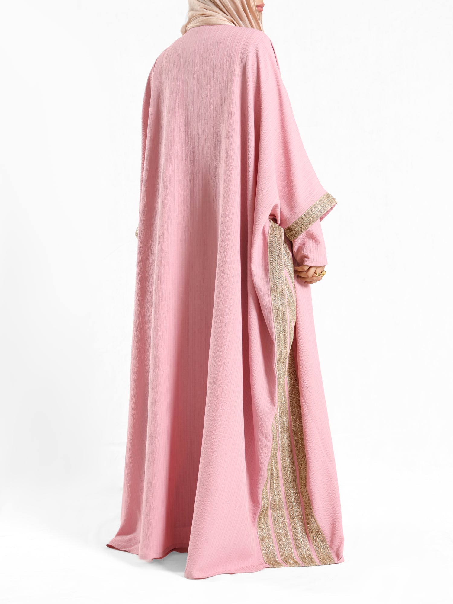 Rose kaftan with gold detailing – elegant modest fashion collection