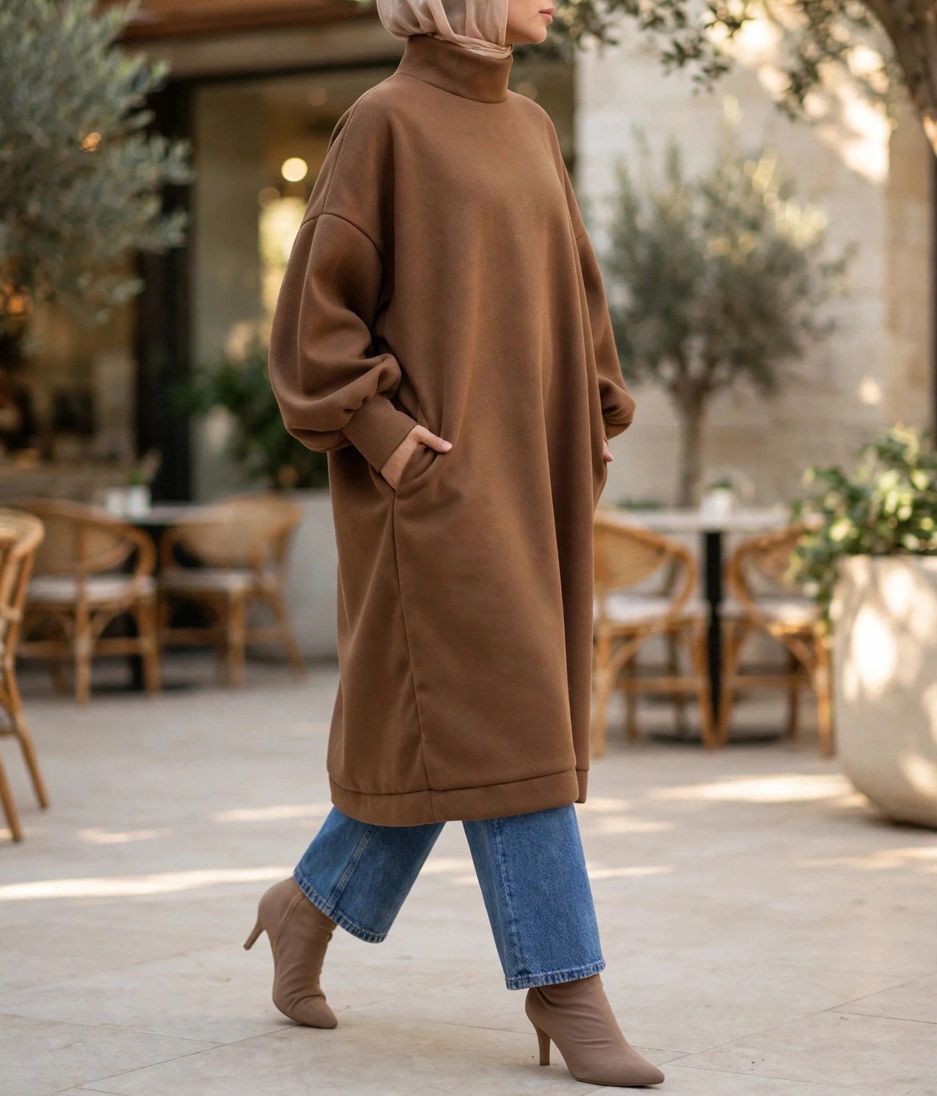 Duchess Puffy-Sleeve Dress - Emalina Fashion