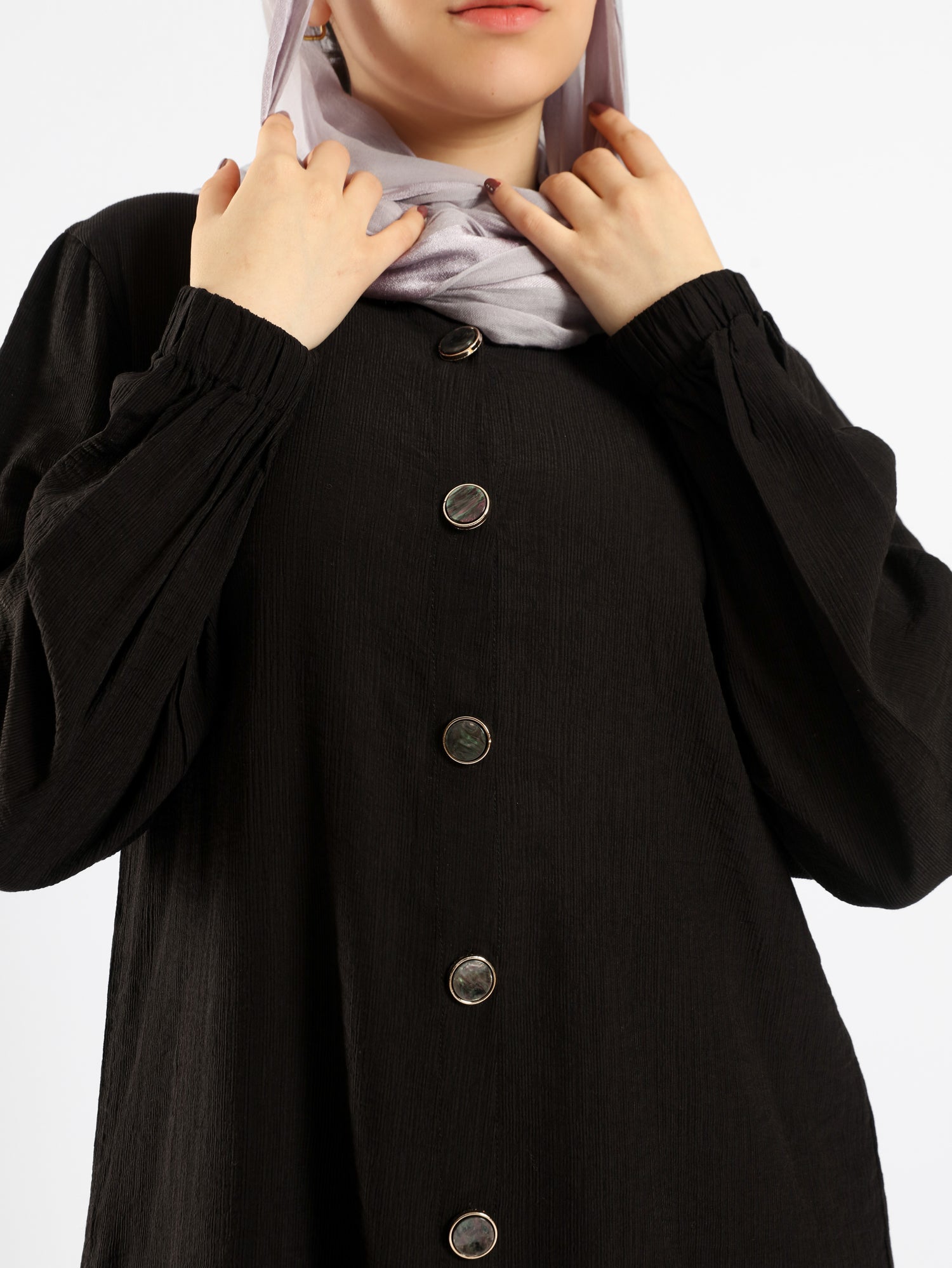 Effortless Bloom Set in ripped viscose blend with wide-leg pants, a breezy black co-ord for Eid or warm summer days