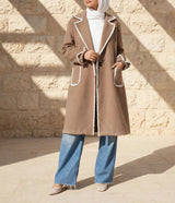 Elegant Wool Coat - Emalina Fashion