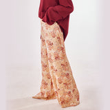 Blooming Linen Wide-Leg Pants - Emalina Fashion