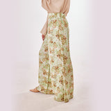 Blooming Linen Wide-Leg Pants - Emalina Fashion