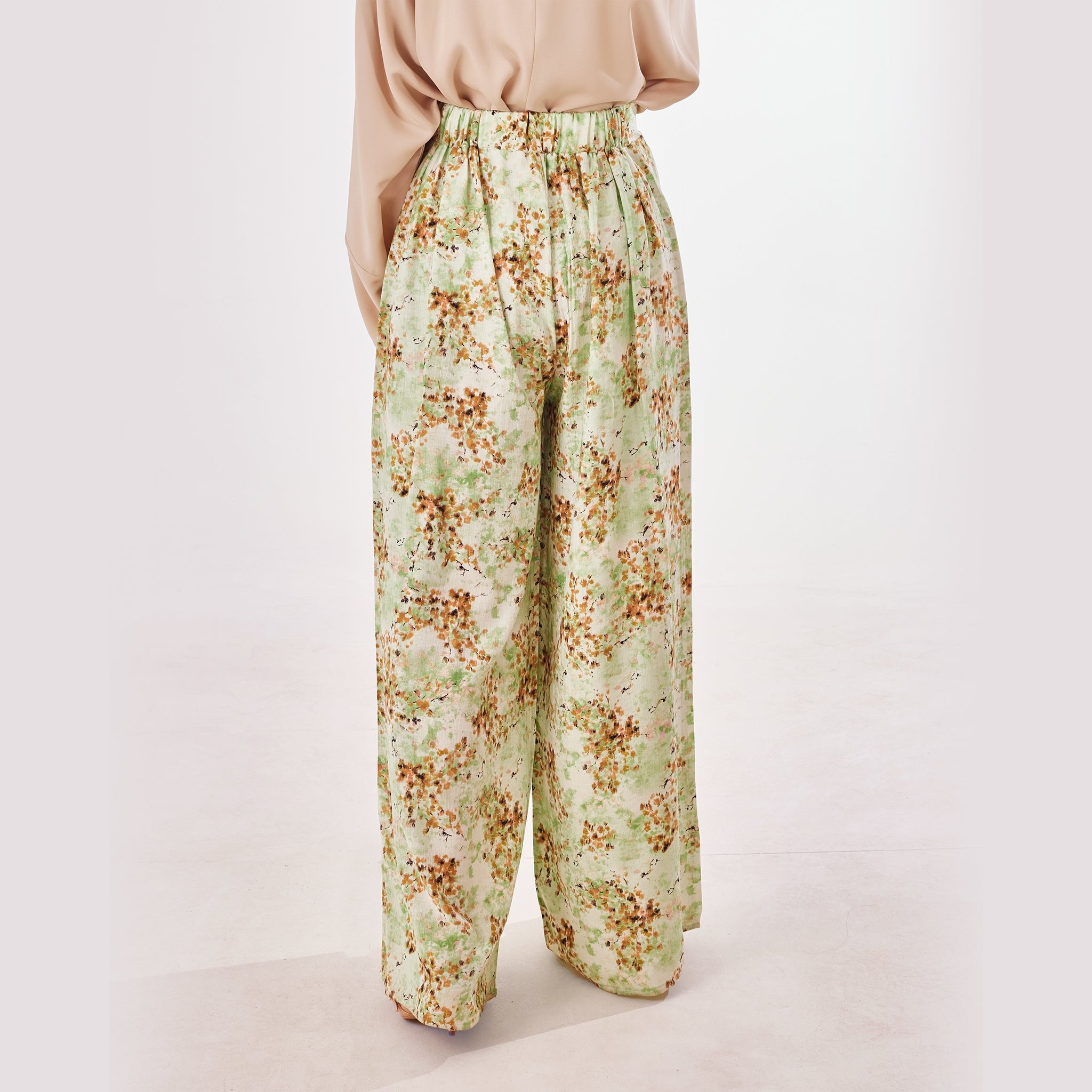 Blooming Linen Wide-Leg Pants - Emalina Fashion