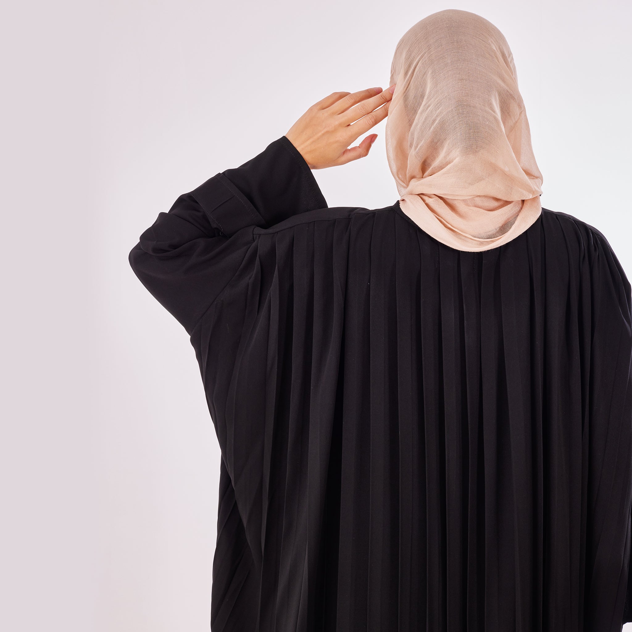 Pleated-Back Abaya - Emalina Fashion