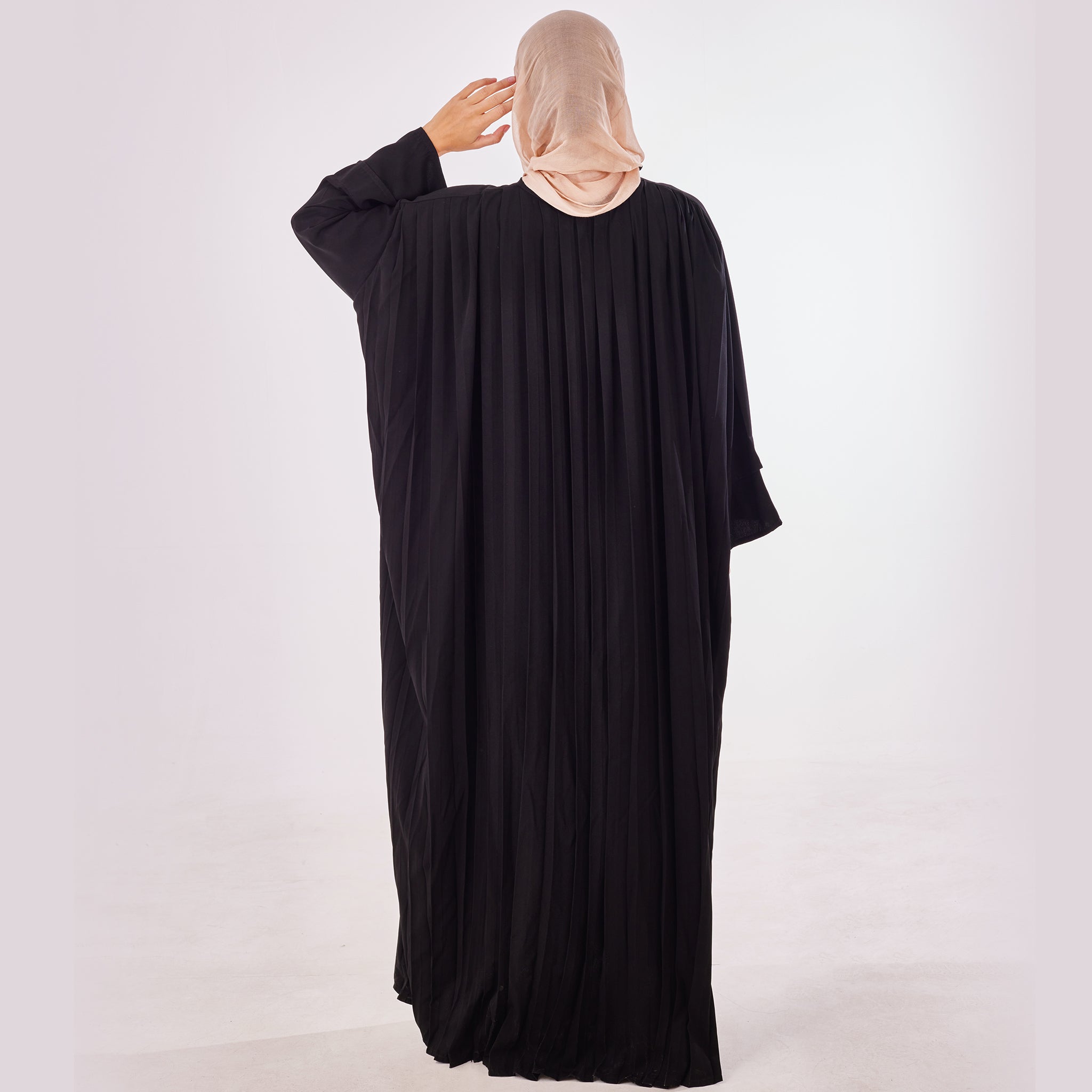 Pleated-Back Abaya - Emalina Fashion