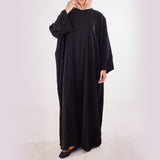 Pleated-Back Abaya - Emalina Fashion