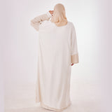 White Latte Abaya - Emalina Fashion