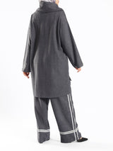 Everyday Cotton Set in rippled cotton, a laid-back modest outfit in blue or grey for casual summer comfort