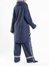 Everyday Cotton Set in rippled cotton, a laid-back modest outfit in blue or grey for casual summer comfort