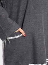 Everyday Cotton Set in rippled cotton, a laid-back modest outfit in blue or grey for casual summer comfort