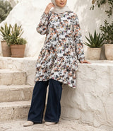 Floral Ruffle Shirt - Emalina Fashion
