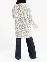 Floral Top in soft crib fabric with long sleeves, available in black or white for modest summer layering