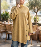 High Collar Sweater - Emalina Fashion