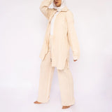 Linen Luxe Set in cotton-linen blend featuring belted kaftan with soft drape—crafted for breathable elegance across seasons