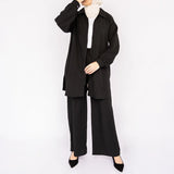 Linen Luxe Set in cotton-linen blend featuring belted kaftan with soft drape—crafted for breathable elegance across seasons