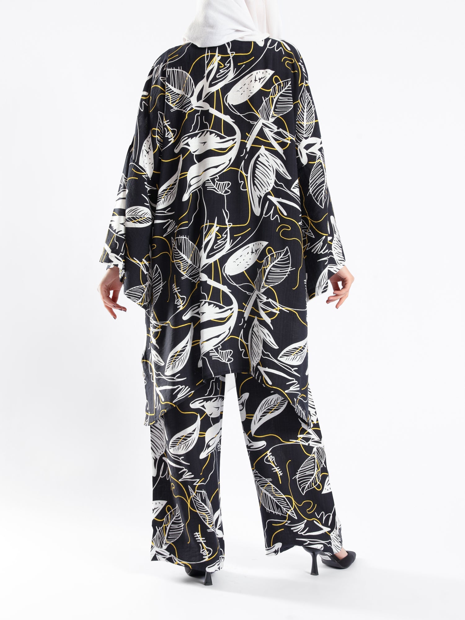 Linen Whisper Set in pure linen, available in black, lime green, and beige—lightweight and breathable for elegant modest summer wear